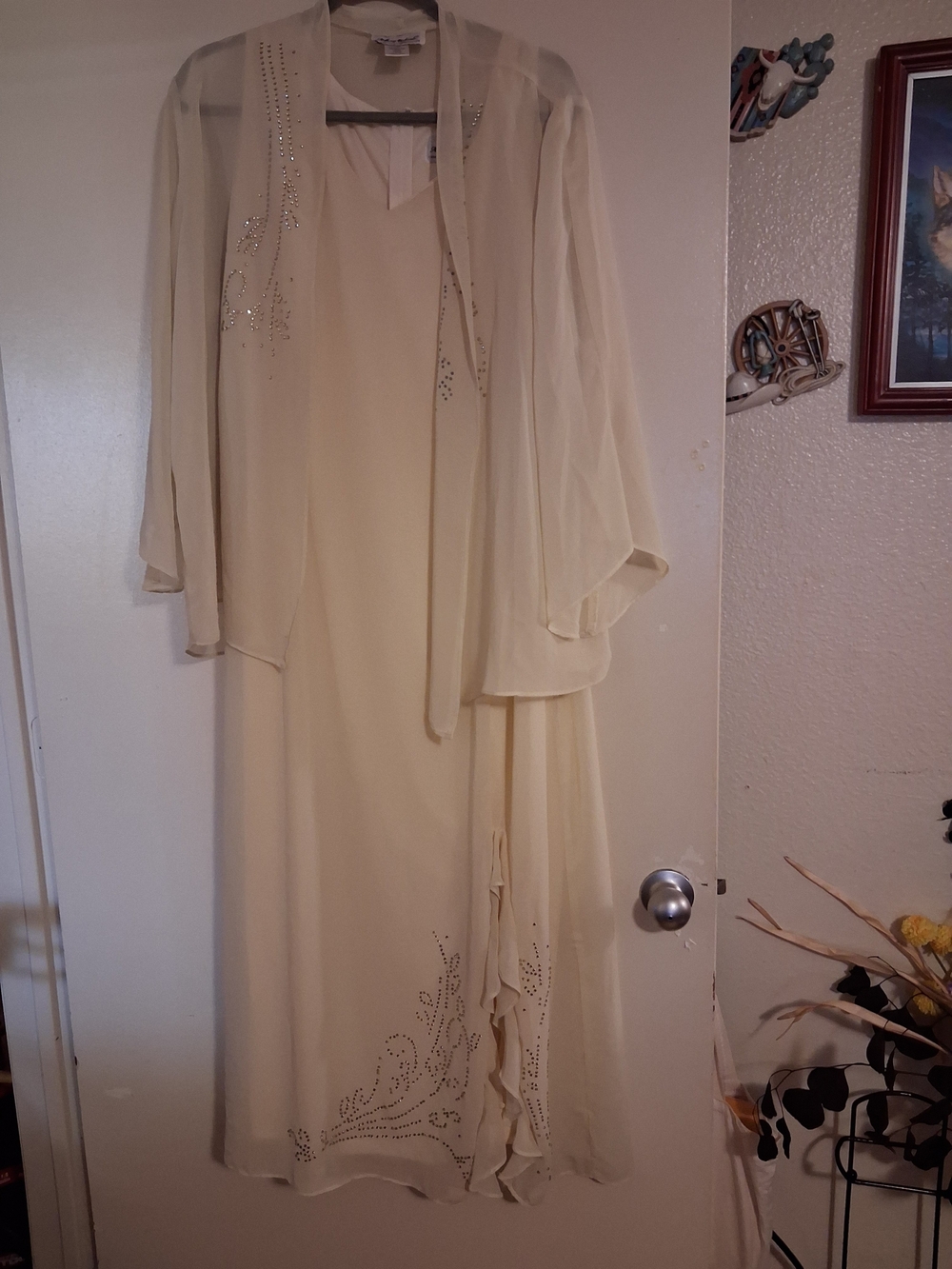 Anthony Richards Cream High-Low Evening Dress with Jacket